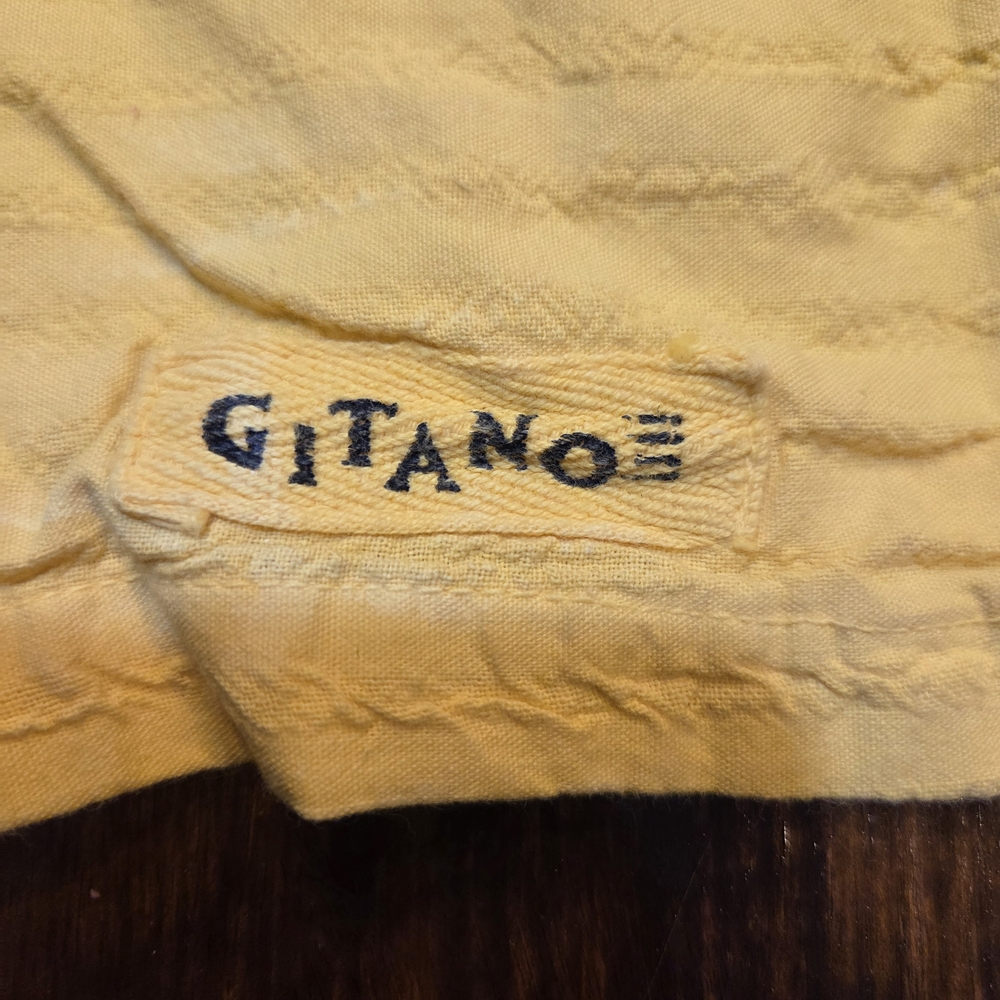 Vintage Gitano Womens Boxy Tank Top Shirt Hot Yellow 90s SZ L Cottegecore - Picture 3 of 8